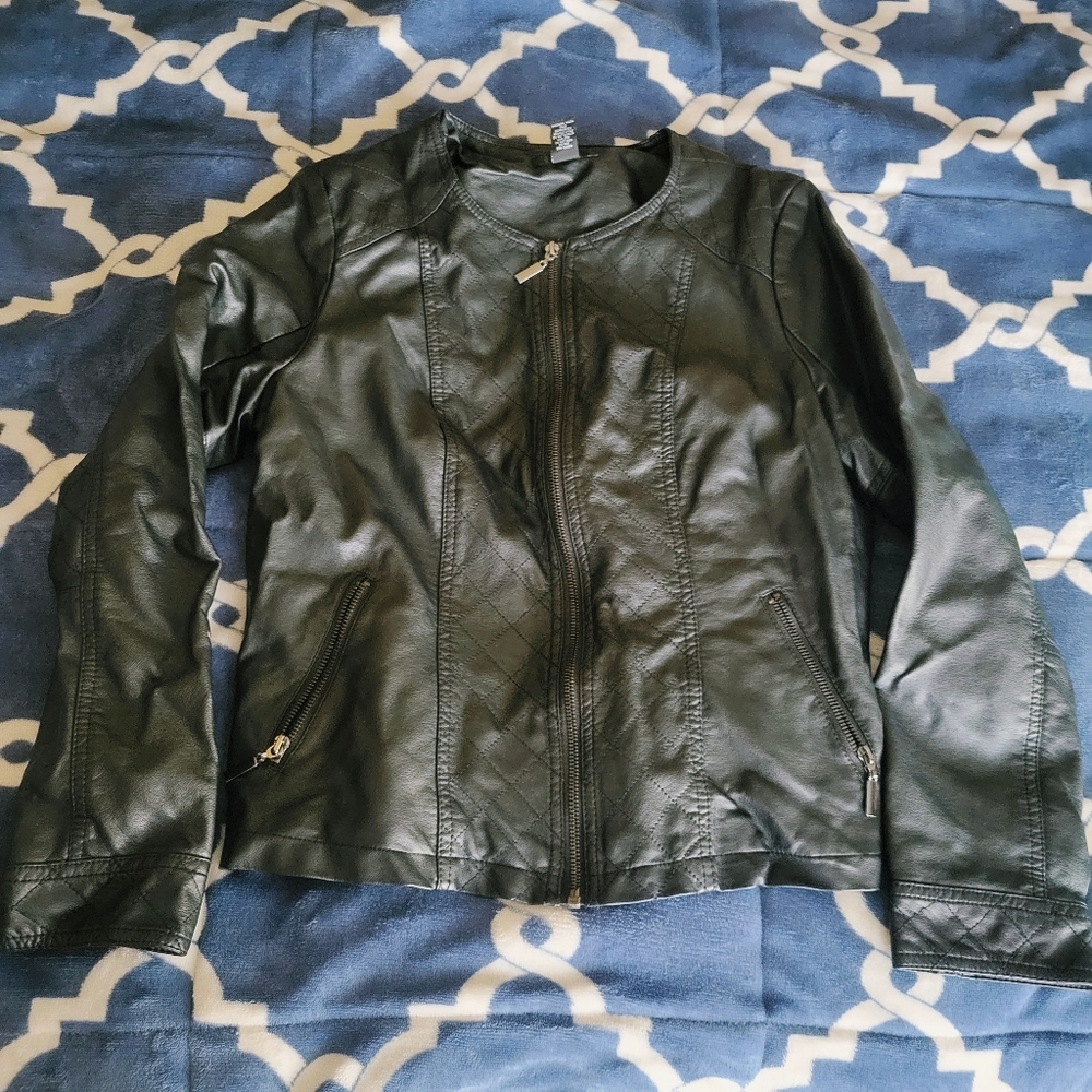 Alfani Faux Leather Moto Jacket